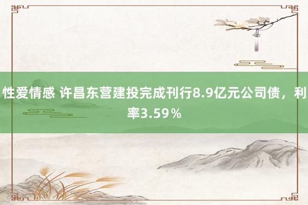 性爱情感 许昌东营建投完成刊行8.9亿元公司债，利率3.59％