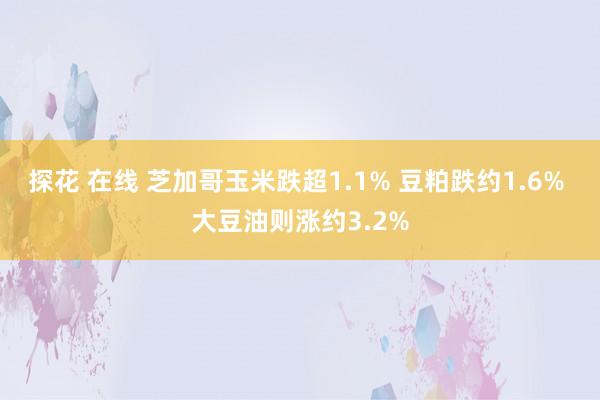 探花 在线 芝加哥玉米跌超1.1% 豆粕跌约1.6% 大豆油则涨约3.2%