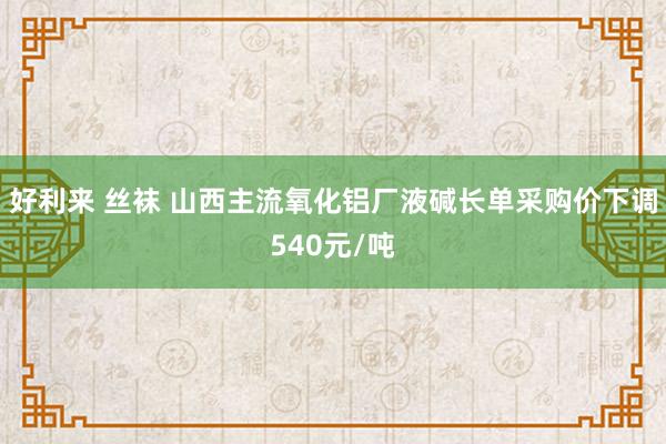 好利来 丝袜 山西主流氧化铝厂液碱长单采购价下调540元/吨
